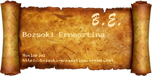 Bozsoki Ernesztina névjegykártya